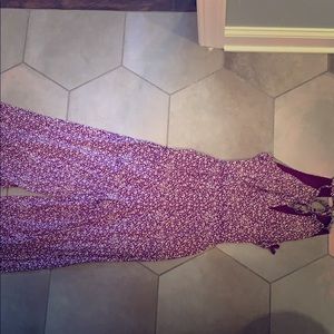 Purple jumpsuit with white flowering